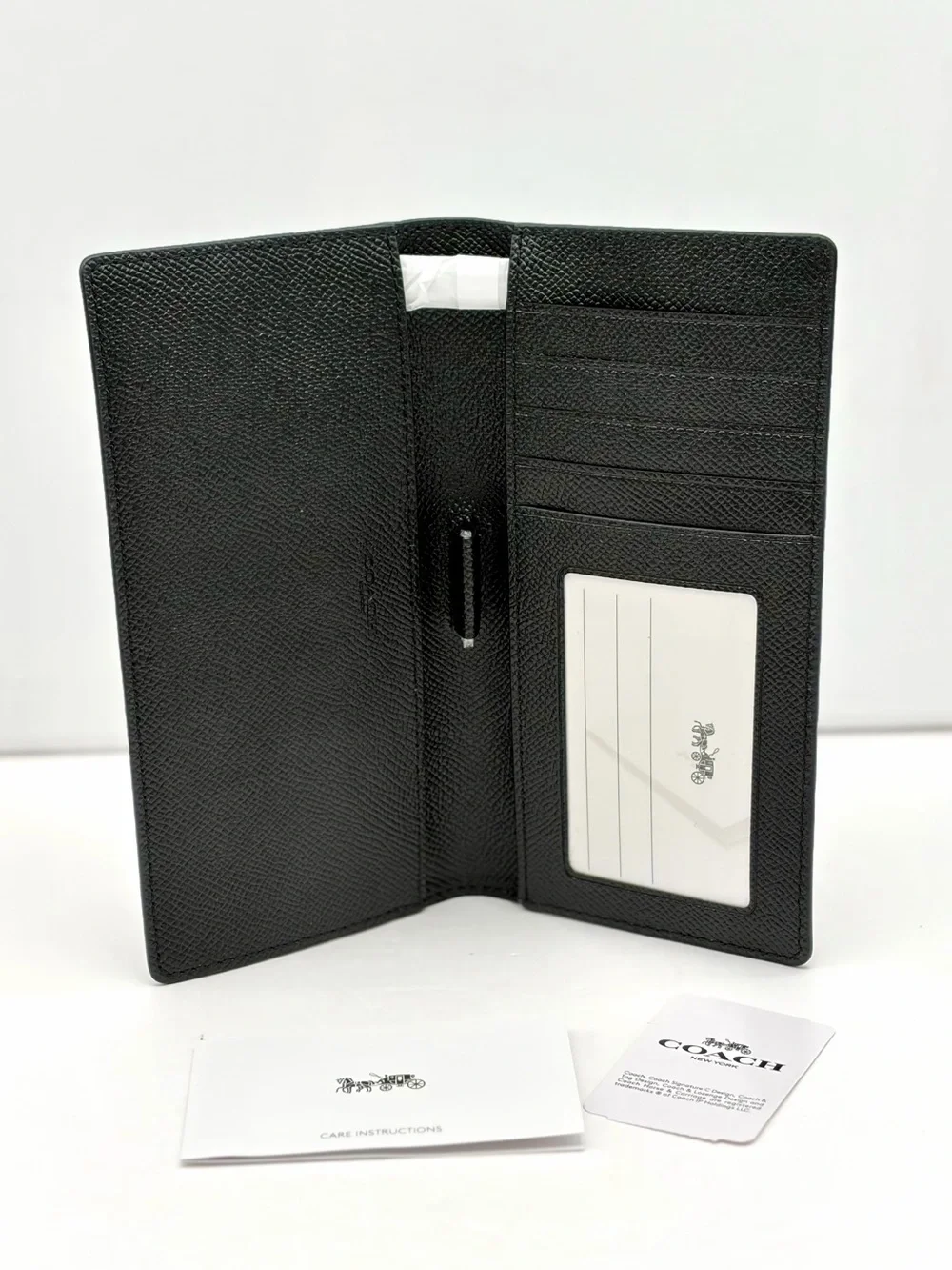 COACH Black Leather Bifold Wallet Black